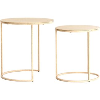 Trendhopper Wonen Bijzettafel Sadar Set van 2 Zand 50X40+52X46 CM