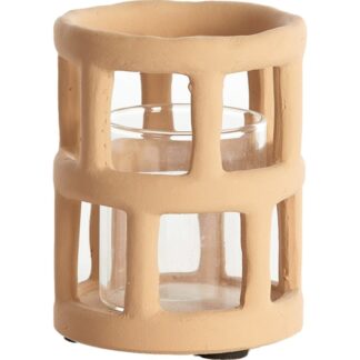 Trendhopper Woondeco Waxinelichthouder Alimos Licht Terra Glas 10 Cm